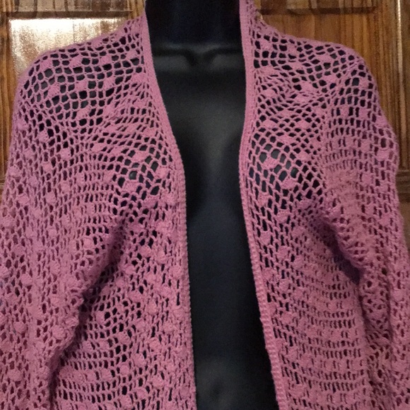 Dusty Pink  Crochet Jacket - Picture 2 of 5